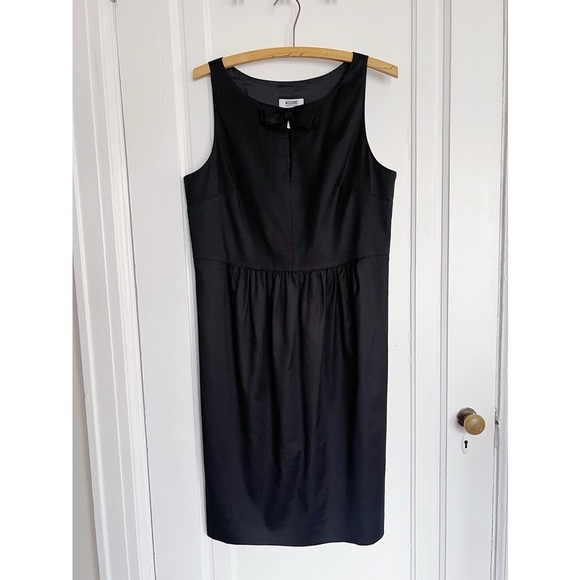 MOSCHINO Cheap & Chic • vintage black cotton dress bow sheath sleeveless retro - Picture 2 of 14